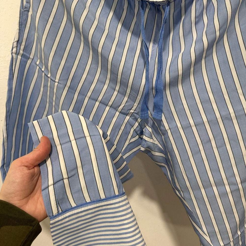 J. Crew Light Blue and White Striped Lounge Pants